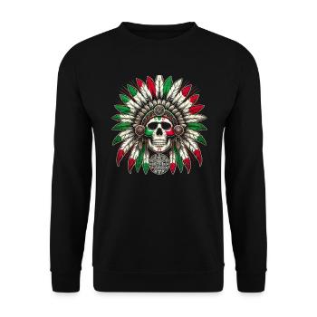Aztec Warrior Indigenous Mexican Aztec Jaguar - Unisex Sweatshirt - black - Front - Alina (178cm) & Michal (187cm)