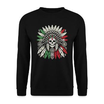 Aztec Warrior Indigenous Mexican Aztec Jaguar - Unisex Sweatshirt - black - Front - Alina (178cm) & Michal (187cm)