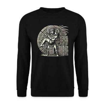 Aztec Warrior Indigenous Mexican Aztec Jaguar - Unisex Sweatshirt - black - Front - Alina (178cm) & Michal (187cm)