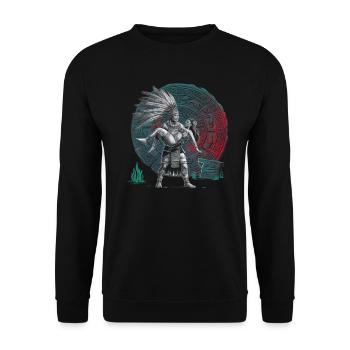 Aztec Warrior Indigenous Mexican Aztec Jaguar - Unisex Sweatshirt - black - Front - Alina (178cm) & Michal (187cm)