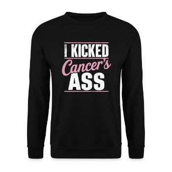 Ruban de sensibilisation au cancer du sein pour les survivantes du cancer - Sweat-shirt Unisexe - noir - Devant - Alina (178cm) & Michal (187cm)