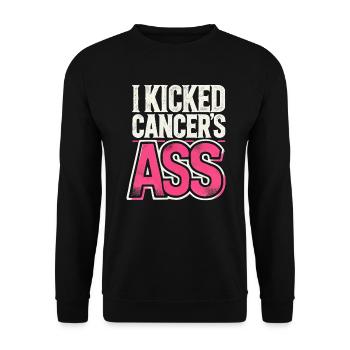 Ruban de sensibilisation au cancer du sein pour les survivantes du cancer - Sweat-shirt Unisexe - noir - Devant - Alina (178cm) & Michal (187cm)