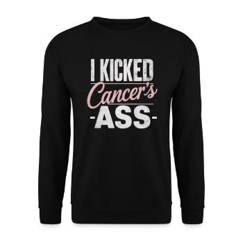 Ruban de sensibilisation au cancer du sein pour les survivantes du cancer - Sweat-shirt Unisexe - noir - Devant - Alina (178cm) & Michal (187cm)