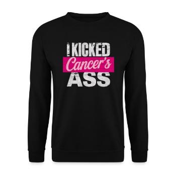Ruban de sensibilisation au cancer du sein pour les survivantes du cancer - Sweat-shirt Unisexe - noir - Devant - Alina (178cm) & Michal (187cm)