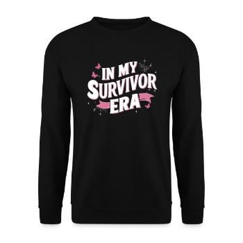 Ruban de sensibilisation au cancer du sein pour les survivantes du cancer - Sweat-shirt Unisexe - noir - Devant - Alina (178cm) & Michal (187cm)