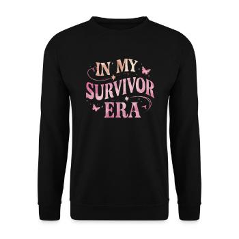 Ruban de sensibilisation au cancer du sein pour les survivantes du cancer - Sweat-shirt Unisexe - noir - Devant - Alina (178cm) & Michal (187cm)