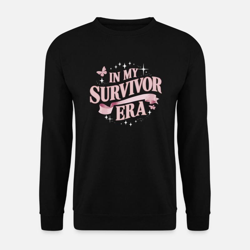 Brustkrebs-Bewusstseinsband für Krebsüberlebende - Unisex Pullover - Schwarz