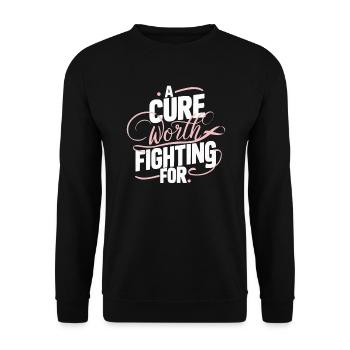 Sensibilisation au cancer du sein Soutien au cancer Ruban rose - Sweat-shirt Unisexe - noir - Devant - Alina (178cm) & Michal (187cm)