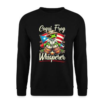 Coqui Frog Puerto Rico Pride Boricua Puerto Rican - Unisex Sweatshirt - black - Front - Alina (178cm) & Michal (187cm)