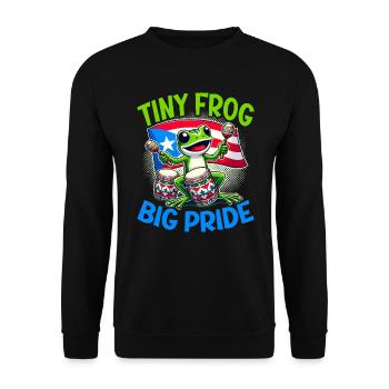 Coqui Frog Puerto Rico Pride Boricua Puerto Rican - Unisex Sweatshirt - black - Front - Alina (178cm) & Michal (187cm)