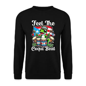 Coqui Frog Puerto Rico Pride Boricua Puerto Rican - Unisex Sweatshirt - black - Front - Alina (178cm) & Michal (187cm)