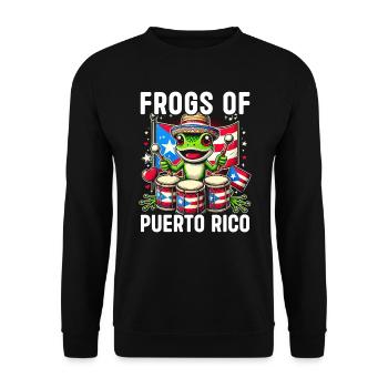 Coqui Frog Puerto Rico Pride Boricua Puerto Rican - Unisex Sweatshirt - black - Front - Alina (178cm) & Michal (187cm)