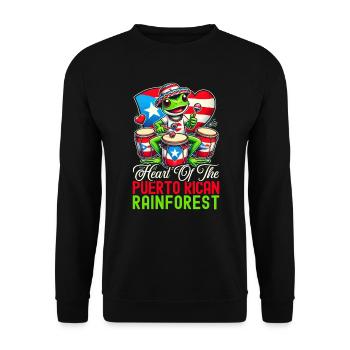 Coqui Frog Puerto Rico Pride Boricua Puerto Rican - Unisex Sweatshirt - black - Front - Alina (178cm) & Michal (187cm)