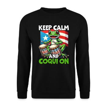 Coqui Frog Puerto Rico Pride Boricua Puerto Rican - Unisex Sweatshirt - black - Front - Alina (178cm) & Michal (187cm)