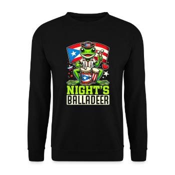 Coqui Frog Puerto Rico Pride Boricua Puerto Rican - Unisex Sweatshirt - black - Front - Alina (178cm) & Michal (187cm)