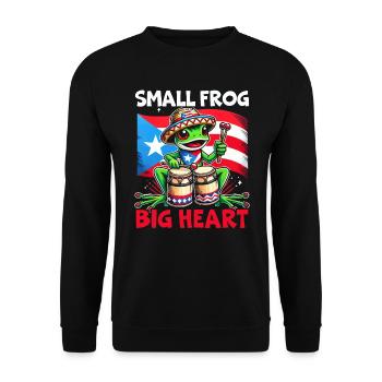 Coqui Frog Puerto Rico Pride Boricua Puerto Rican - Unisex Sweatshirt - black - Front - Alina (178cm) & Michal (187cm)