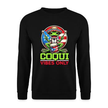 Coqui Frog Puerto Rico Pride Boricua Puerto Rican - Unisex Sweatshirt - black - Front - Alina (178cm) & Michal (187cm)