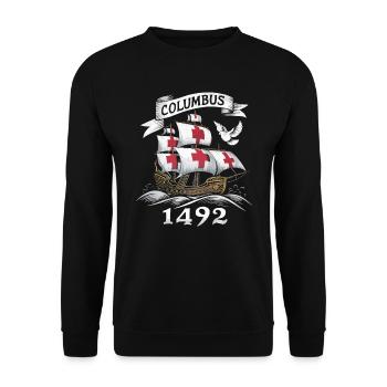 Columbus Day Christopher Columbus Italian American - Unisex Sweatshirt - black - Front - Alina (178cm) & Michal (187cm)