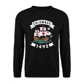 Columbus Day Christopher Columbus Italian American - Unisex Sweatshirt - black - Front - Alina (178cm) & Michal (187cm)