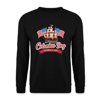 Columbus Day Christopher Columbus Italian American - Unisex Sweatshirt - black - Front - Alina (178cm) & Michal (187cm)