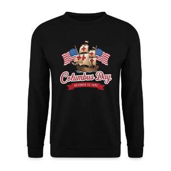 Columbus Day Christopher Columbus Italian American - Unisex Sweatshirt - black - Front - Alina (178cm) & Michal (187cm)