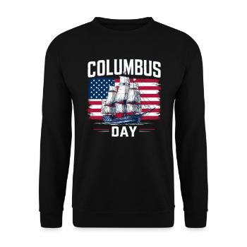 Columbus Day Christopher Columbus Italian American - Unisex Sweatshirt - black - Front - Alina (178cm) & Michal (187cm)