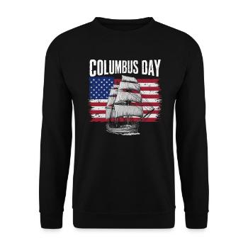 Columbus Day Christophe Colomb Italo-Américain - Sweat-shirt Unisexe - noir - Devant - Alina (178cm) & Michal (187cm)