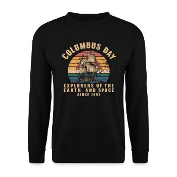 Columbus Day Christopher Columbus Italian American - Unisex Sweatshirt - black - Front - Alina (178cm) & Michal (187cm)