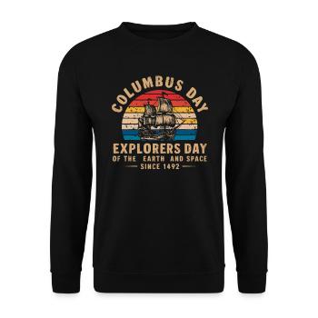 Columbus Day Christopher Columbus Italian American - Unisex Sweatshirt - black - Front - Alina (178cm) & Michal (187cm)