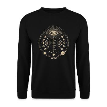 Cosmic Energy Life Energy Universal Force - Unisex Sweatshirt - black - Front - Alina (178cm) & Michal (187cm)