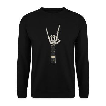 Squelette Guitariste Joueur Bones Guitariste Musicien - Sweat-shirt Unisexe - noir - Devant - Alina (178cm) & Michal (187cm)