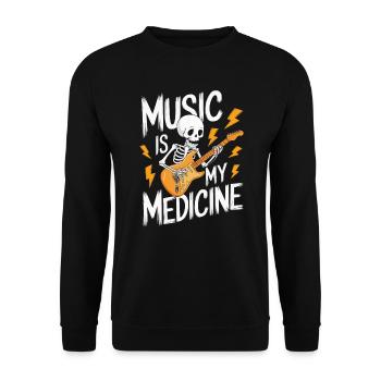 Squelette Guitariste Joueur Bones Guitariste Musicien - Sweat-shirt Unisexe - noir - Devant - Alina (178cm) & Michal (187cm)