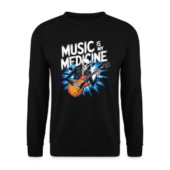Squelette Guitariste Joueur Bones Guitariste Musicien - Sweat-shirt Unisexe - noir - Devant - Alina (178cm) & Michal (187cm)