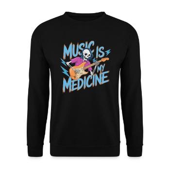 Squelette Guitariste Joueur Bones Guitariste Musicien - Sweat-shirt Unisexe - noir - Devant - Alina (178cm) & Michal (187cm)