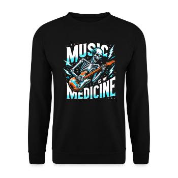Squelette Guitariste Joueur Bones Guitariste Musicien - Sweat-shirt Unisexe - noir - Devant - Alina (178cm) & Michal (187cm)