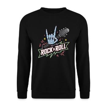 Squelette Guitariste Joueur Bones Guitariste Musicien - Sweat-shirt Unisexe - noir - Devant - Alina (178cm) & Michal (187cm)