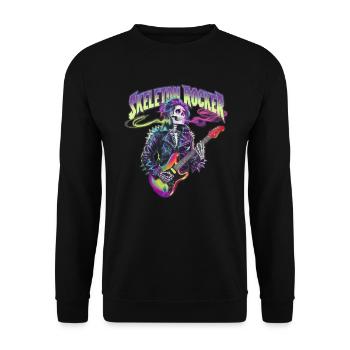 Skelett Gitarrist Bones Gitarrist Musiker - Unisex Pullover - Schwarz - Vorne - Alina (178cm) & Michal (187cm)