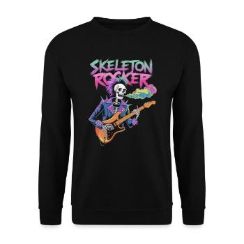 Skeleton Guitar Player Bones Guitarist Musician - Unisex Sweatshirt - black - Front - Alina (178cm) & Michal (187cm)