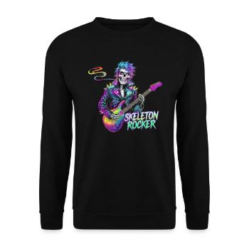 Skeleton Guitar Player Bones Guitarist Musician - Unisex Sweatshirt - black - Front - Alina (178cm) & Michal (187cm)