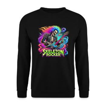 Skelett Gitarrist Bones Gitarrist Musiker - Unisex Pullover - Schwarz - Vorne - Alina (178cm) & Michal (187cm)