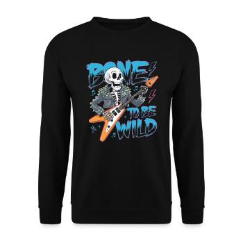 Squelette Guitariste Joueur Bones Guitariste Musicien - Sweat-shirt Unisexe - noir - Devant - Alina (178cm) & Michal (187cm)
