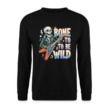 Squelette Guitariste Joueur Bones Guitariste Musicien - Sweat-shirt Unisexe - noir - Devant - Alina (178cm) & Michal (187cm)