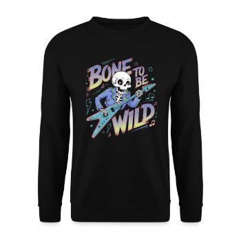 Squelette Guitariste Joueur Bones Guitariste Musicien - Sweat-shirt Unisexe - noir - Devant - Alina (178cm) & Michal (187cm)