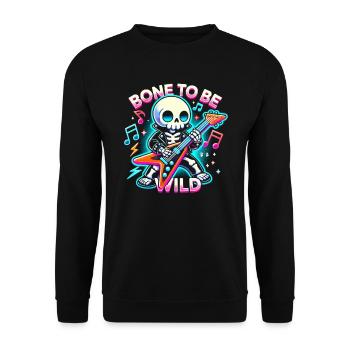 Squelette Guitariste Joueur Bones Guitariste Musicien - Sweat-shirt Unisexe - noir - Devant - Alina (178cm) & Michal (187cm)