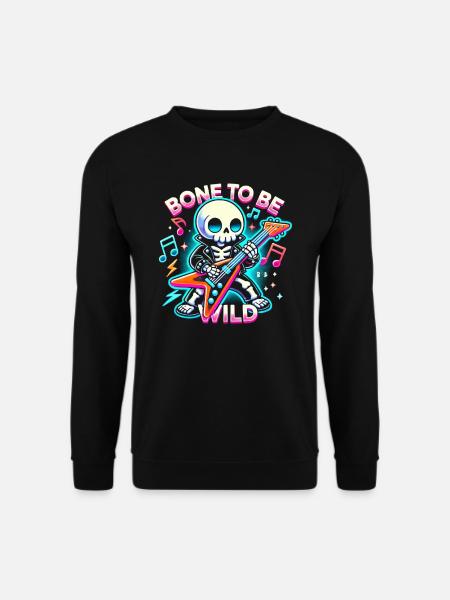 Skelett Gitarrist Bones Gitarrist Musiker - Unisex Pullover - Schwarz