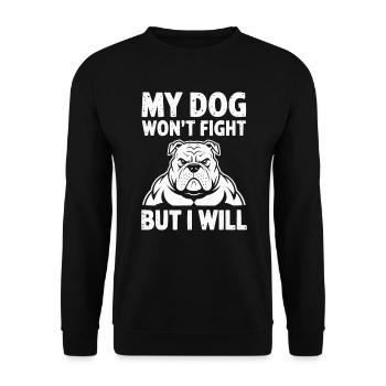 Anti Human Pro Hundeliebhaber Welpenbesitzer Welpe Hündchen Hündchen - Unisex Pullover - Schwarz - Vorne - Alina (178cm) & Michal (187cm)