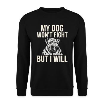 Anti Humain Pro Chien Amoureux Propriétaire Chiot Chiot Doggy - Sweat-shirt Unisexe - noir - Devant - Alina (178cm) & Michal (187cm)
