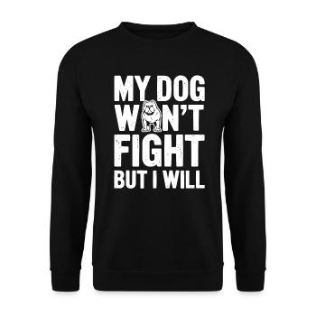 Anti Humain Pro Chien Amoureux Propriétaire Chiot Chiot Doggy - Sweat-shirt Unisexe - noir - Devant - Alina (178cm) & Michal (187cm)