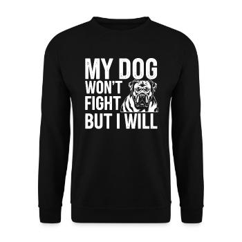 Anti Human Pro Hundeliebhaber Welpenbesitzer Welpe Hündchen Hündchen - Unisex Pullover - Schwarz - Vorne - Alina (178cm) & Michal (187cm)