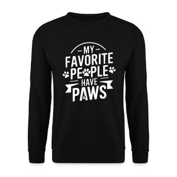 Anti Human Pro Dog Lover Puppy Owner Pup Doggy - Unisex Sweatshirt - black - Front - Alina (178cm) & Michal (187cm)
